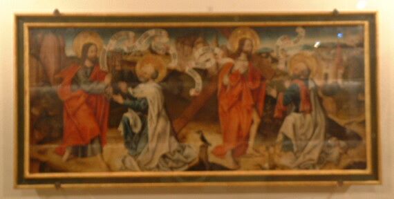 "Les deux Rencontres du Christ et de St Pierre" tableau de la fin du XVème siècle provenant de la chapelle St Wolfgang