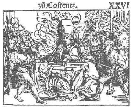 Jan Hus sur le Bûcher (Chronique de Richenthal)